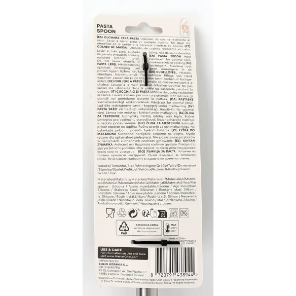 Pasta Spoon MasterChef Silicone Stainless steel 34 cm (24 Units)