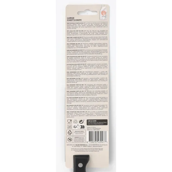 Virtuves Nazis MasterChef Chef Melns Sudrabains 20 cm (18 gb.)