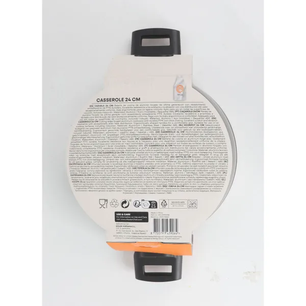 Casserole with lid MasterChef 24 cm 2,5 mm (4 Units)