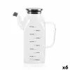Cruet La Mediterránea Transparent Silver Metal Borosilicate Glass 1 L (6 Units)