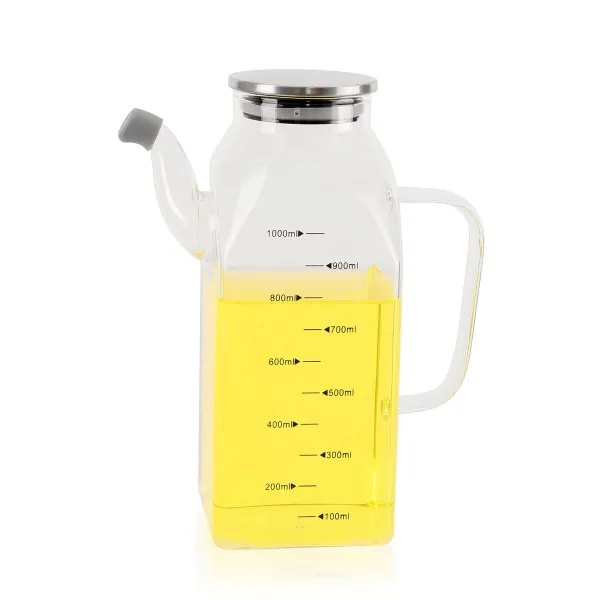 Cruet La Mediterránea Transparent Silver Metal Borosilicate Glass 1 L (6 Units)