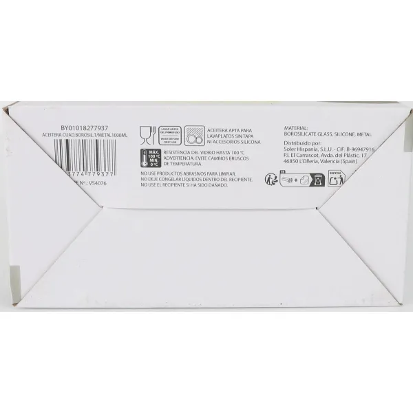 Menāža La Mediterránea Caurspīdīgs Sudrabains Metāls Borosilikāta glāze 1 L (6 gb.)