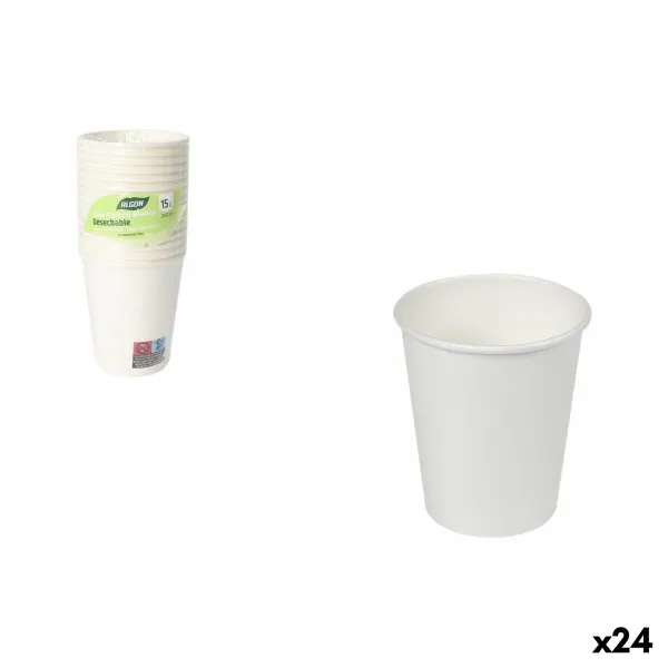 Set of glasses Inde White 250 ml 15 Pieces (24 Units)