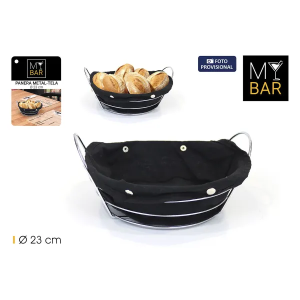 Maizes kaste My Bar Melns Metāls 26 x 23,5 x 11,2 cm (12 gb.)