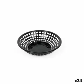 Leipäkori Musta Muovinen Pyöreä 19,6 x 19,6 x 4,6 cm (24 osaa)