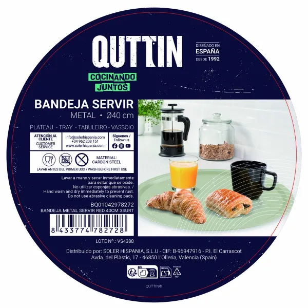 Tarjotin Quttin Metalli 40 cm Pyöreä 12 osaa