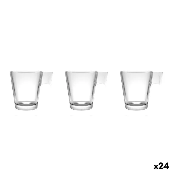 Komplekts ar kafijas tasēm La Mediterránea Napoli liso Caurspīdīgs Stikls 80 ml 3 Daudzums (24 gb.)
