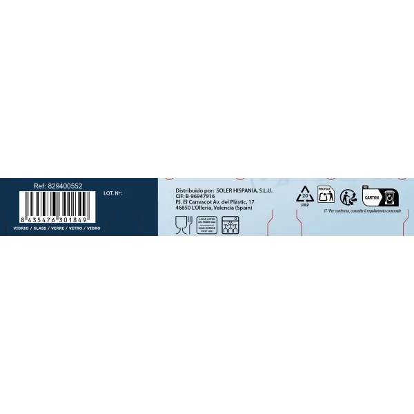 Osainen kahvikuppisetti La Mediterránea Napoli liso Läpinäkyvä Lasi 80 ml 3 Kappaletta (24 osaa)