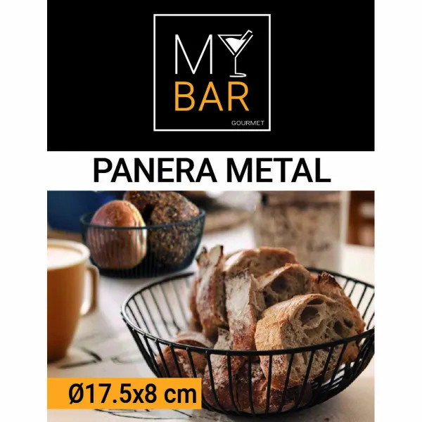 Duonos krepšelis My Bar Juoda Metalinis Apskritas (12 vnt.)