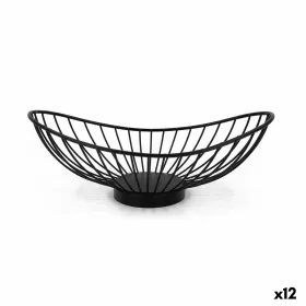 Duonos krepšelis My Bar Juoda Metalinis Ovalus 25 x 13,5 x 9 cm (12 vnt.)