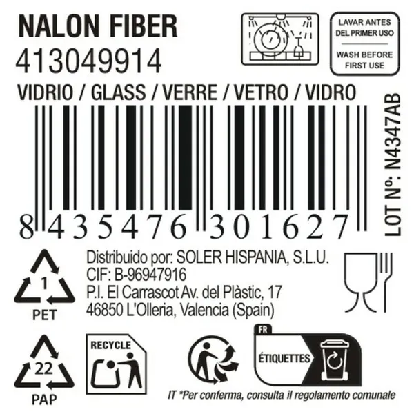 Stiklas vandeniui La Mediterránea Nalon fiber (36 Vienetai)