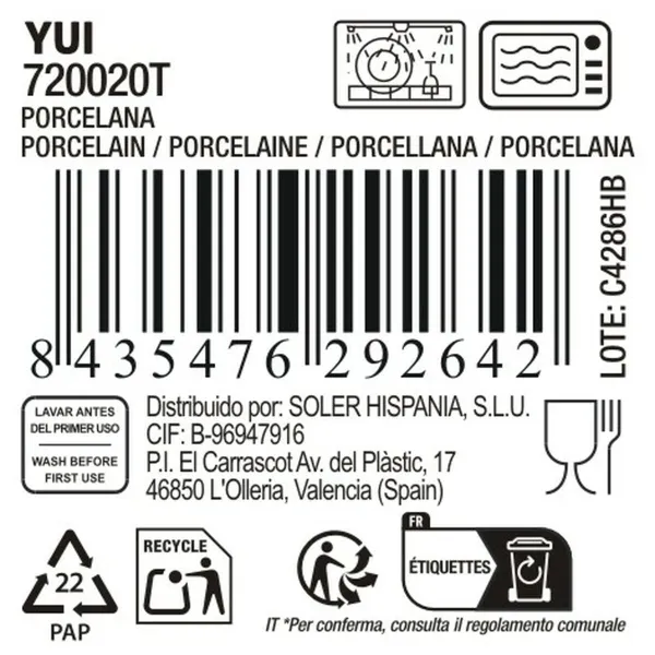 Vuoka La Mediterránea Yui Pyöreä (18 osaa)