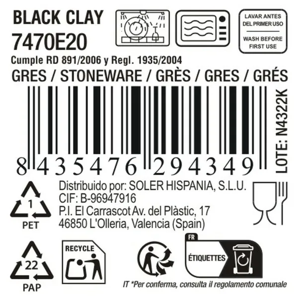 Serving Platter La Mediterránea Black clay