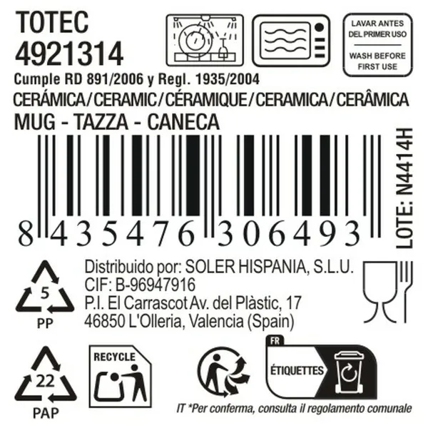 Cup La Mediterránea Totec 380 ml (18 Units)