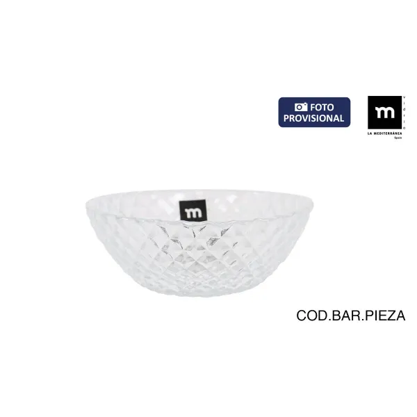 Bowl La Mediterránea Diamond Transparent Glass Ø 12 cm (24 Units)