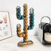 Coffee Capsule Organiser Quttin Black Bamboo Iron 19,5 x 9,5 x 41,5 cm Cactus (12 Units)