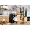 Coffee Capsule Organiser Quttin Black Bamboo Iron 19,5 x 9,5 x 41,5 cm Cactus (12 Units)