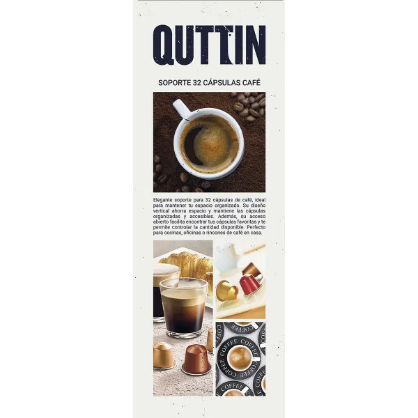 Coffee Capsule Organiser Quttin Black Iron (12 Units)