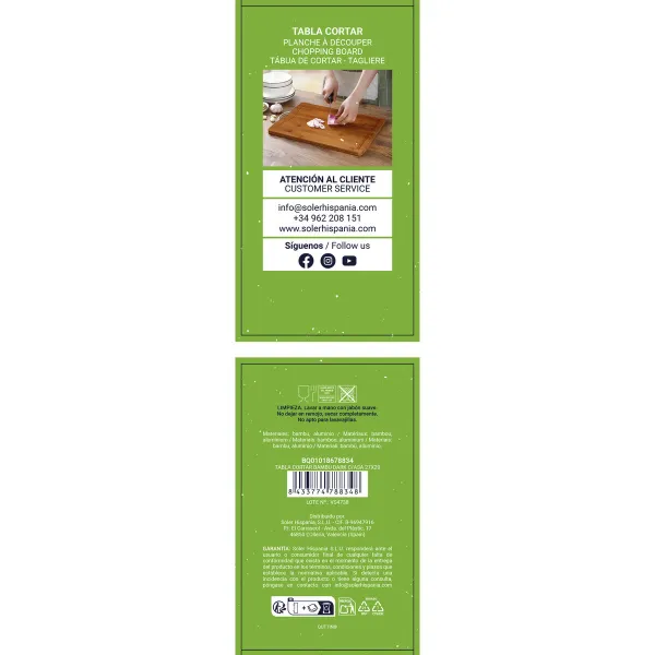 Cutting board Quttin Dark brown 27 x 20 x 1,5 cm (18 Units)
