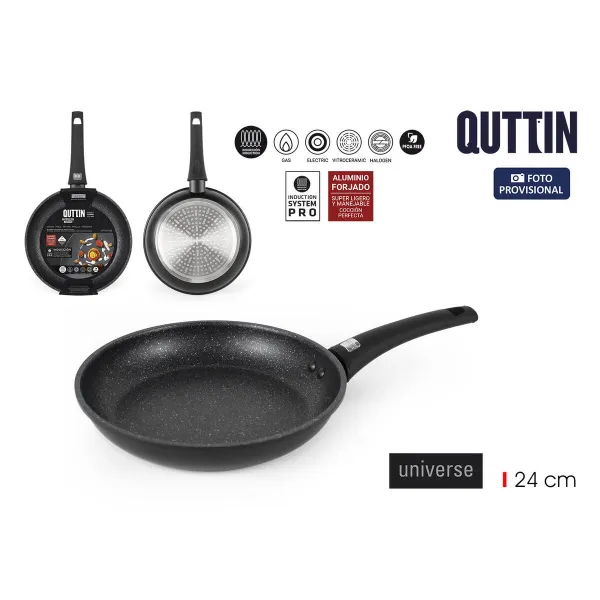 Pannu Quttin UNIVERSE Musta Alumiini Ø 24 cm (6 osaa)