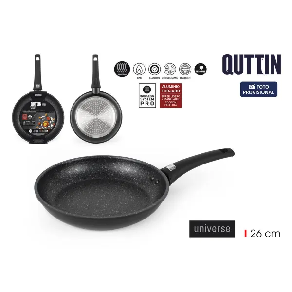 Pannu Quttin UNIVERSE Musta Alumiini Ø 26 cm (6 osaa)