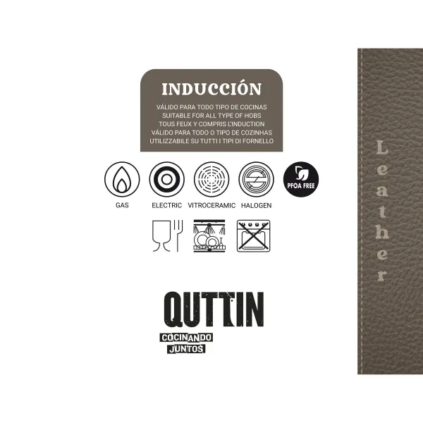 Pan Quttin LEATHER Brown Black Aluminium Ø 28 cm (6 Units)
