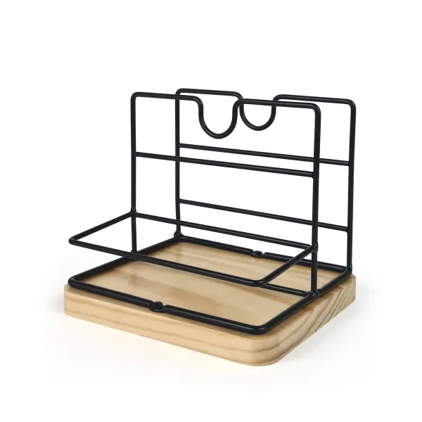 Universalus dėklas My Bar Ruda Juoda Medžio Metalinis 15 x 13 x 14 cm (12 vnt.)