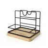 Multi-Purpose Organiser My Bar Brown Black Wood Metal 15 x 13 x 14 cm (12 Units)