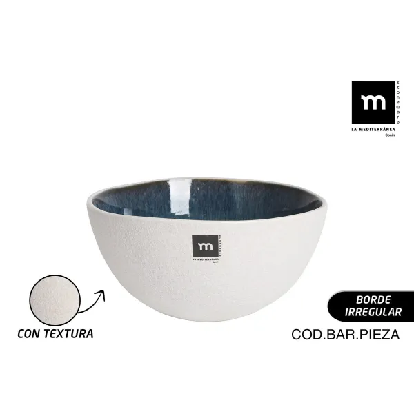 Bļoda La Mediterránea Savina Zils Balts Keramika 730 ml (12 gb.)