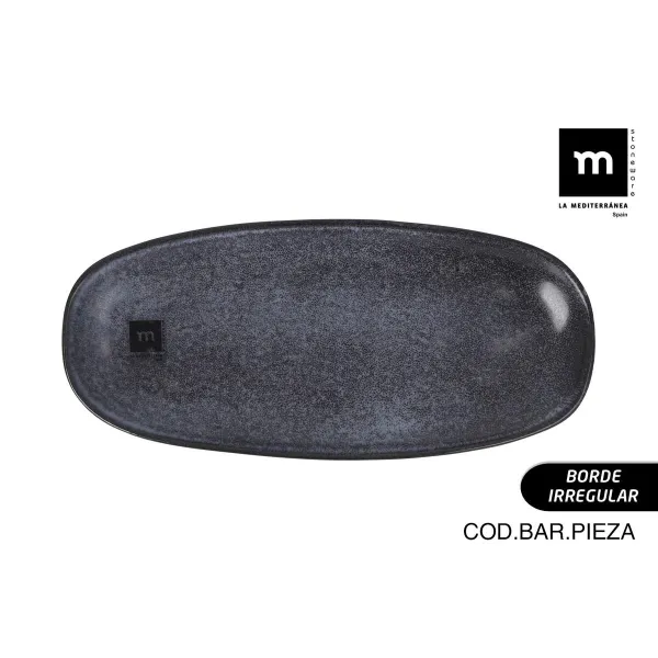 Serving Platter La Mediterránea Nebula Grey Ceramic Oval 30 x 13,7 cm (12 Units)