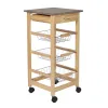 Kasviskärry MobleKit Ruskea Harmaa Puu Metalli 37 x 37 x 76 cm (2 osaa)
