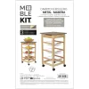 Daržovių vežimėlis MobleKit Ruda Pilka Medžio Metalinis 37 x 37 x 76 cm (2 vnt.)