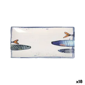 Vuoka La Mediterránea Peixe 2.0 Monivärinen Keraminen Suorakulmainen 30 x 15 x 2 cm (18 osaa)
