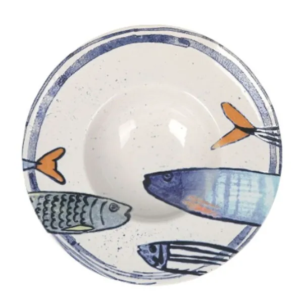 Pasta Dish La Mediterránea Peixe 2.0 Multicolour Ceramic Ø 28 cm (6 Units)