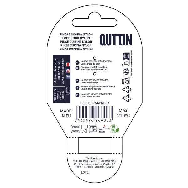 Kitchen Pegs Quttin Quttin Black Nylon (24 Units)