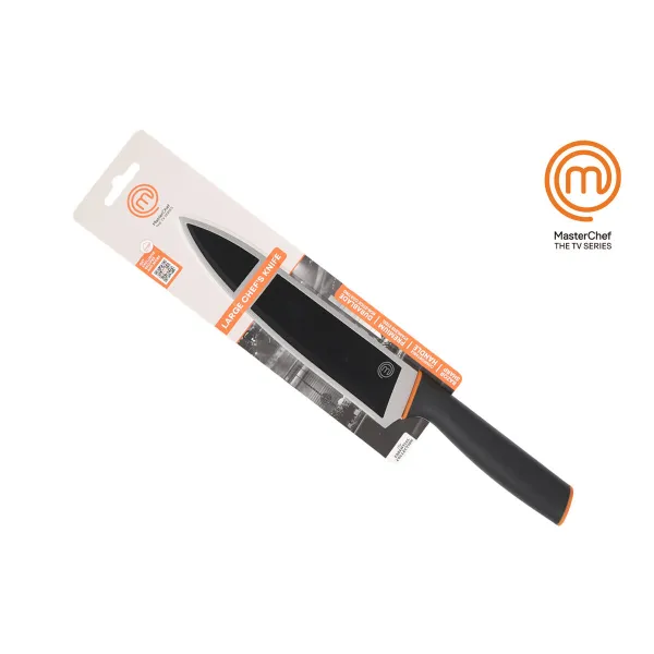 Kitchen Knife MasterChef Black Silver Stainless steel 20 cm (12 Units)
