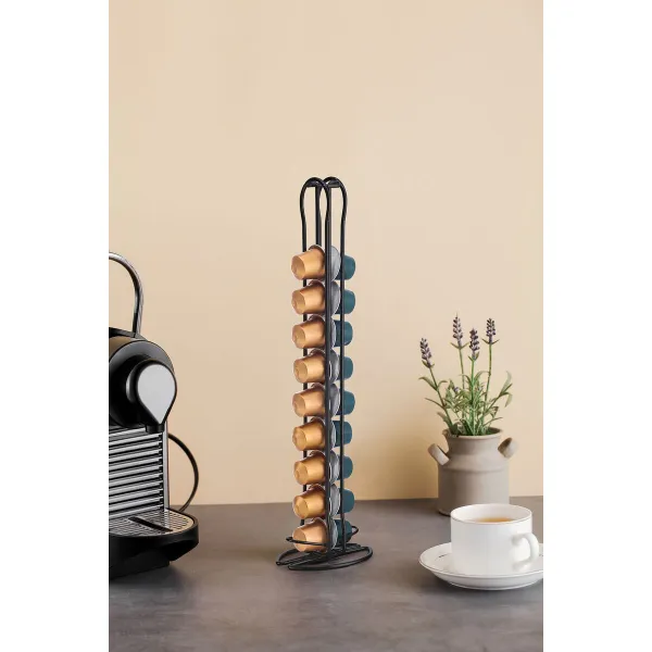 Coffee Capsule Organiser Quttin Black Iron (12 Units)