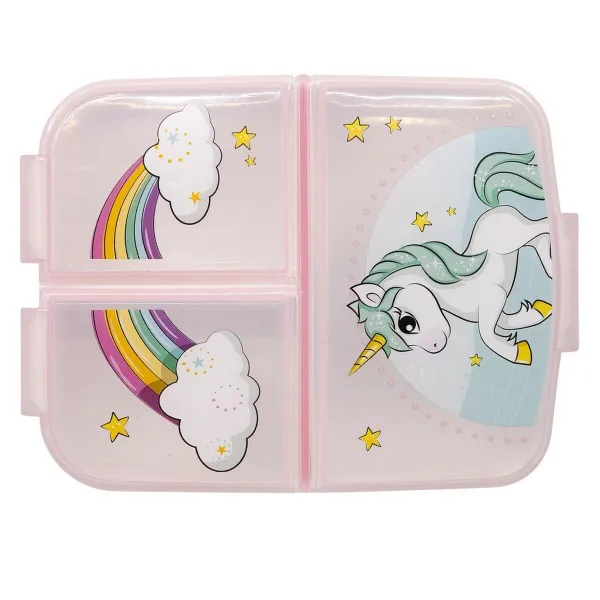 Pietų dėžutė su stalo įrankių dėklu Stor Unicorn Rainbow (6,7 x 16,5 x 19,5 cm)