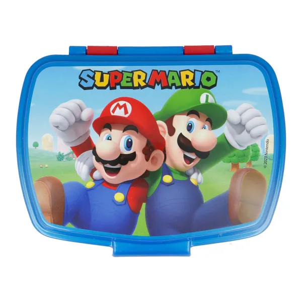 Sumuštinių dėžutė Super Mario Plastmasinis Raudona Mėlyna (17 x 5.6 x 13.3 cm)
