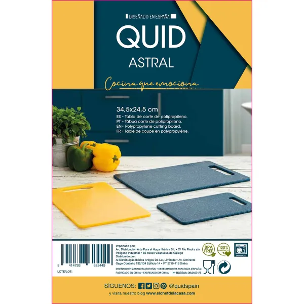 Griešanas dēlis Quid Astral Dzeltens Plastmasa 31 x 20 x 0,5 cm