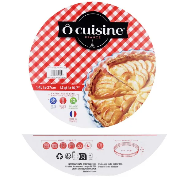Kūkas Veidne Ô Cuisine 803 Caurspīdīgs Stikls 28 x 28 x 4 cm