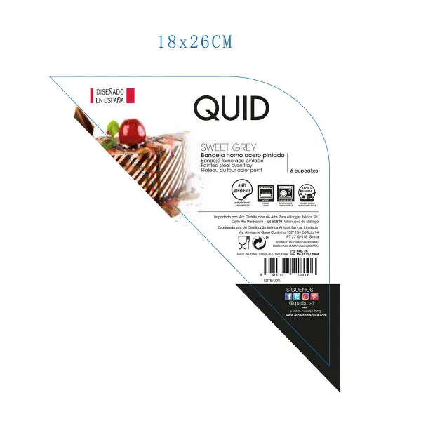 Baking Mould Quid Sweet Stainless steel (27 x 19 x 3 cm) (6 Servings)