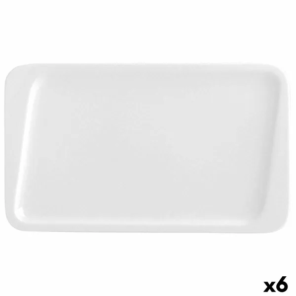 Deserta trauks Quid Chef Keramika Balts 25 x 15 cm (6 gb.) (Pack 6x)