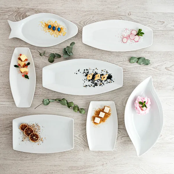 Serviravimo Lėkštė Quid Gastro Keramikinis Balta (32.5 x 15,5 x 2,5 cm) (Pack 6x)