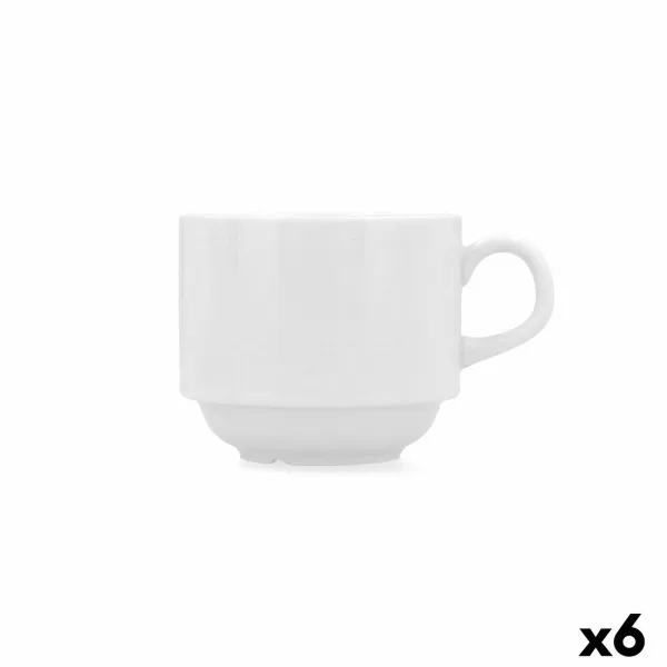 Infūzijas krūze Bidasoa Glacial Balts Keramika 250 ml (6 gb.) (Pack 6x)