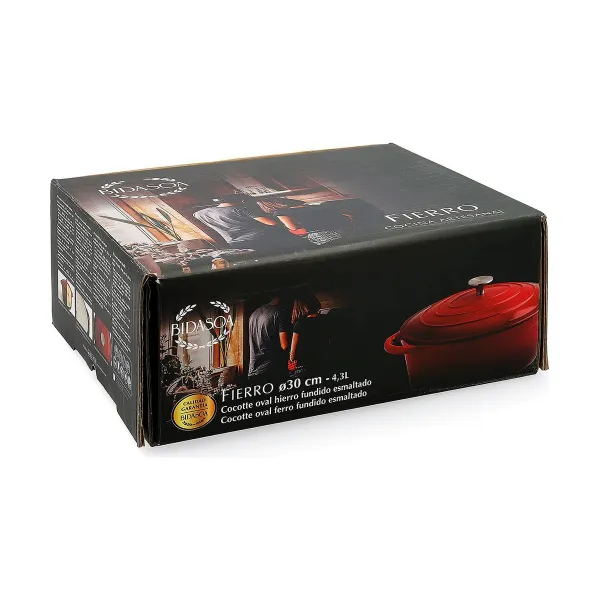 Katls ar vāku Bidasoa Fierro Sarkans 4,3 L 30 x 23 cm Ø 30 cm