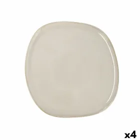 Litteä Lautanen Bidasoa Ikonic Valkoinen Keraminen 26,5 x 25,7 x 1,5 cm (4 osaa) (Pack 4x)