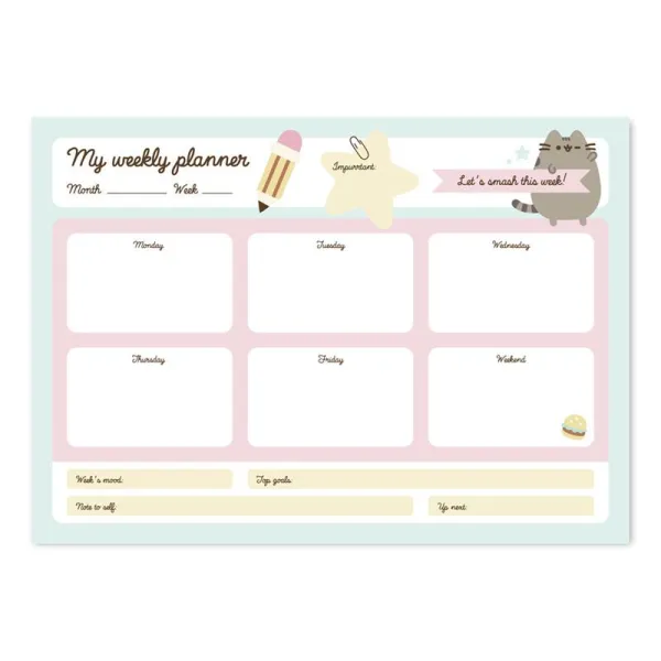 Pusheen - Weekly Planner from the Foodie Collection 54 A4 Pages