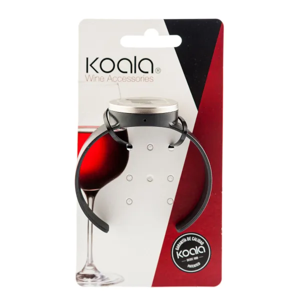 Vīna Termometrs Koala Bodega Pulkstenis Melns Plastmasa 7,5 x 7,5 cm (Pack 12x)