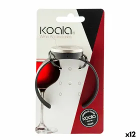 Vīna Termometrs Koala Bodega Pulkstenis Melns Plastmasa 7,5 x 7,5 cm (Pack 12x)